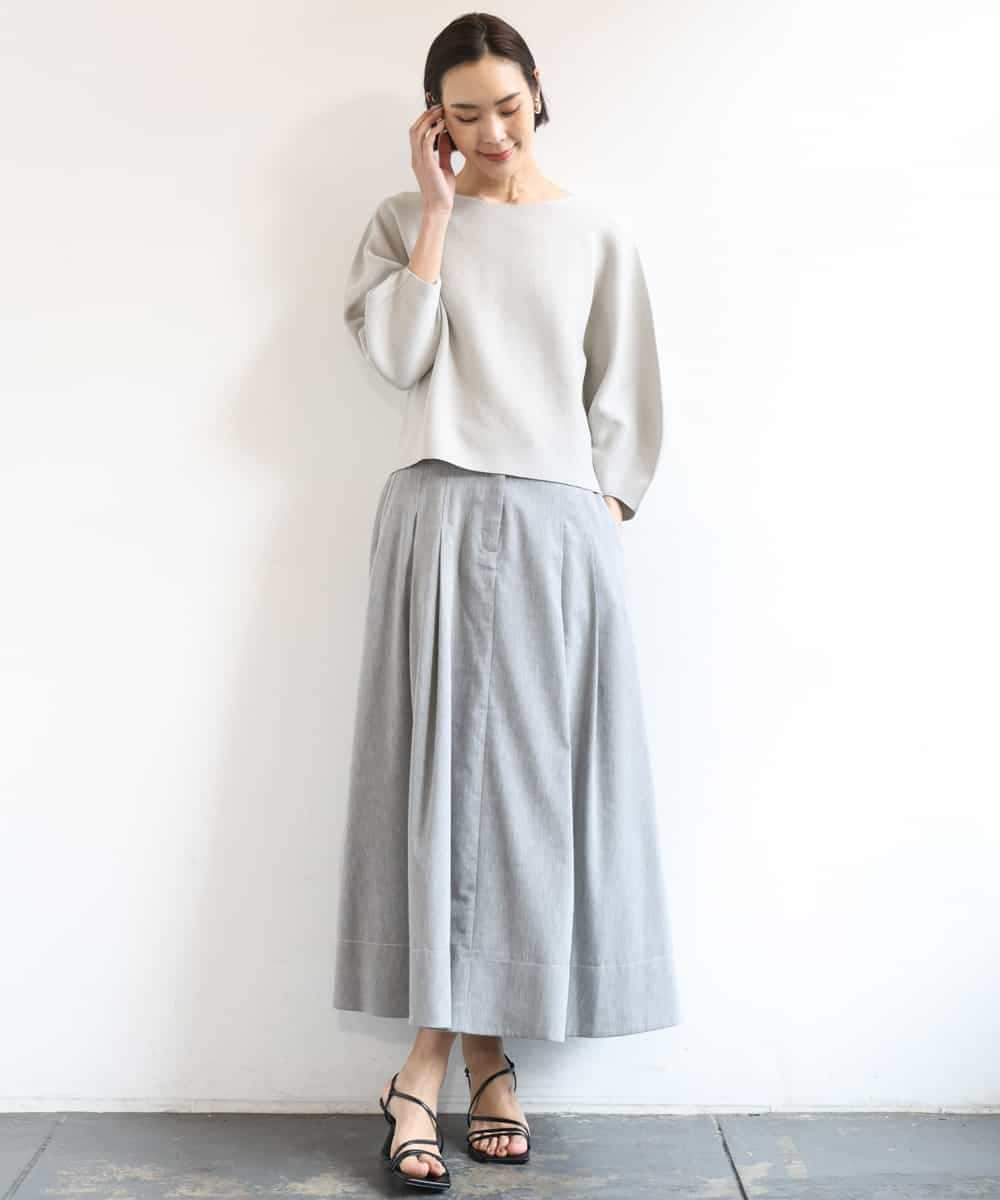 F6FGD18220 MICHEL KLEIN(小さいサイズ)(メゾン ドゥ サンク) [小さいサイズ]ホールガーメント(R)パフスリーブニット オフホワイト