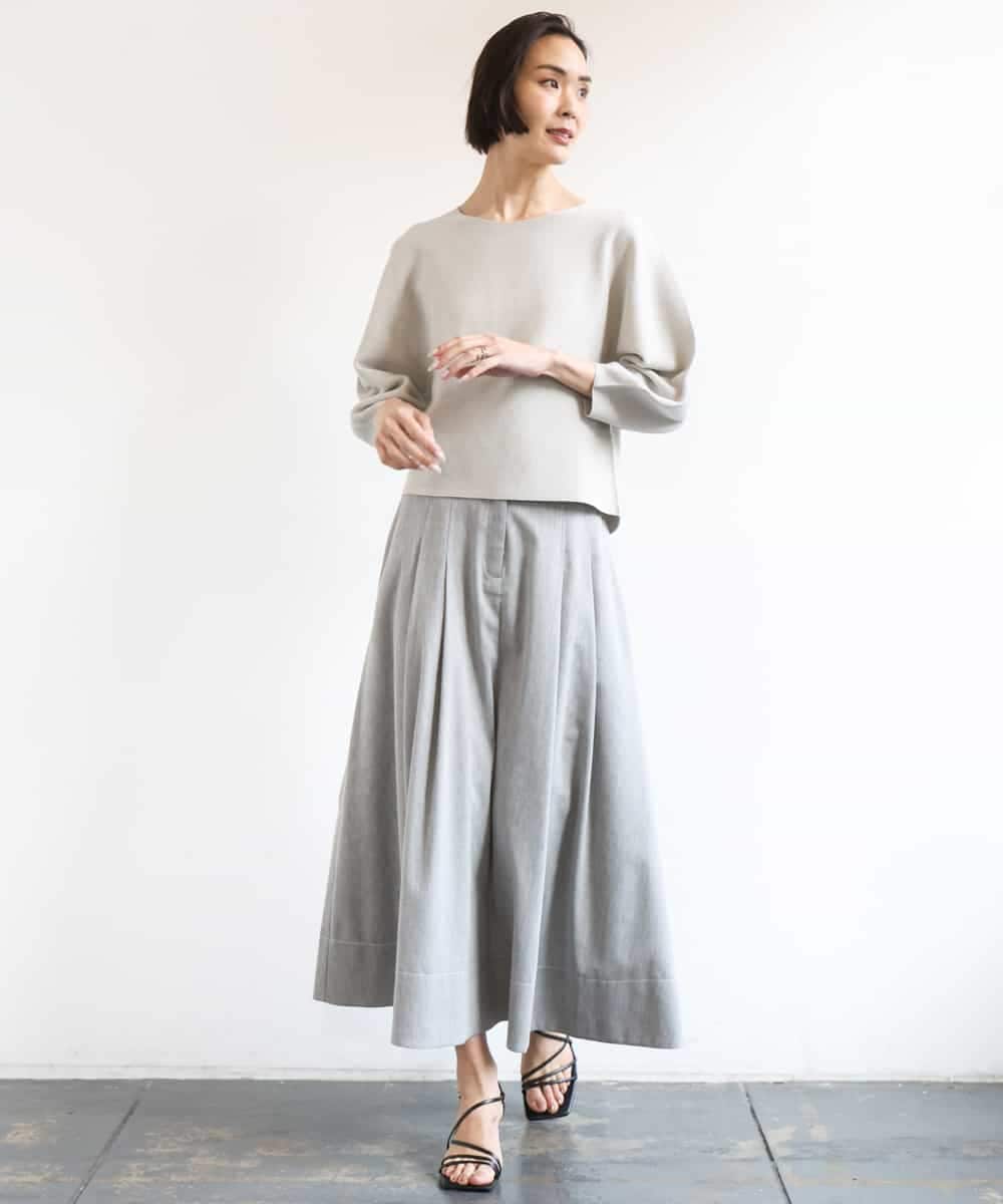 F6FGD18220 MICHEL KLEIN(小さいサイズ)(メゾン ドゥ サンク) [小さいサイズ]ホールガーメント(R)パフスリーブニット オフホワイト