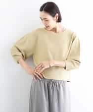 F6FGD18220 MICHEL KLEIN(小さいサイズ)(メゾン ドゥ サンク) [小さいサイズ]ホールガーメント(R)パフスリーブニット オフホワイト