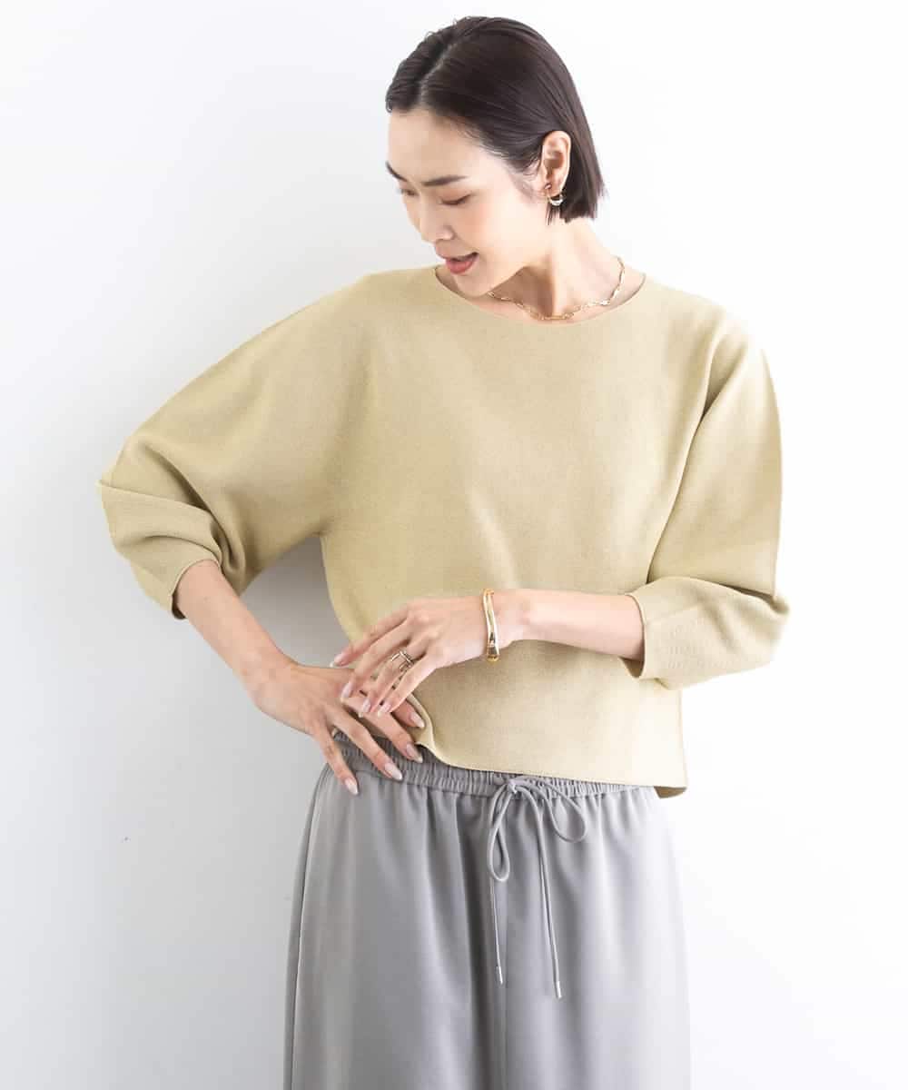 F6FGD18220 MICHEL KLEIN(小さいサイズ)(メゾン ドゥ サンク) [小さいサイズ]ホールガーメント(R)パフスリーブニット オフホワイト