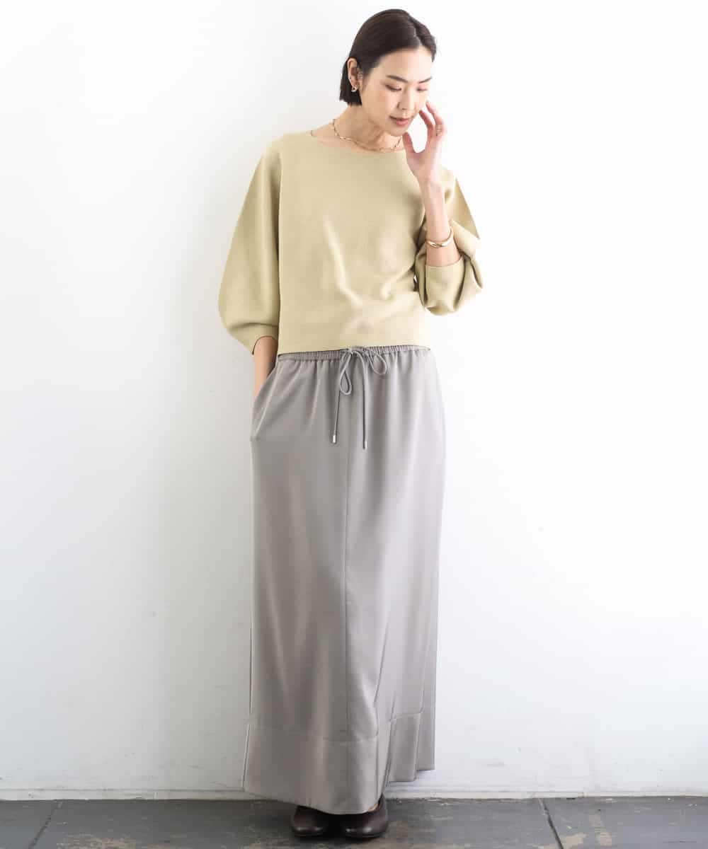 F6FGD18220 MICHEL KLEIN(小さいサイズ)(メゾン ドゥ サンク) [小さいサイズ]ホールガーメント(R)パフスリーブニット オフホワイト