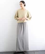 F6FGD18220 MICHEL KLEIN(小さいサイズ)(メゾン ドゥ サンク) [小さいサイズ]ホールガーメント(R)パフスリーブニット オフホワイト