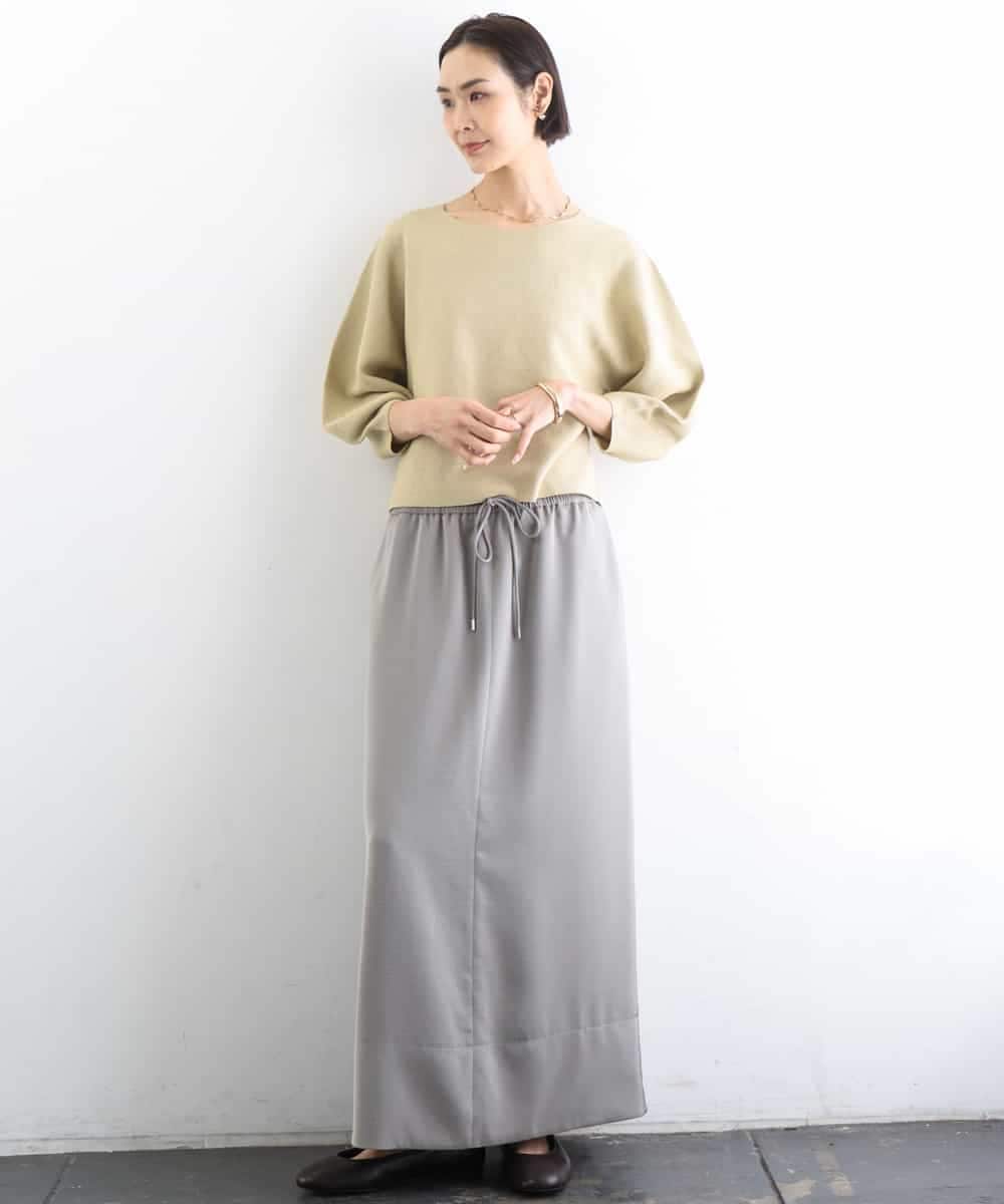 F6FGD18220 MICHEL KLEIN(小さいサイズ)(メゾン ドゥ サンク) [小さいサイズ]ホールガーメント(R)パフスリーブニット オフホワイト