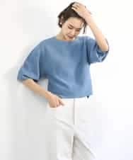 F6FGD18220 MICHEL KLEIN(小さいサイズ)(メゾン ドゥ サンク) [小さいサイズ]ホールガーメント(R)パフスリーブニット オフホワイト