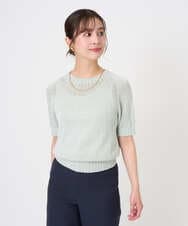 F6FGD19190 MICHEL KLEIN(小さいサイズ)(メゾン ドゥ サンク) [小さいサイズ]フェードカラーラグランニット グリーン