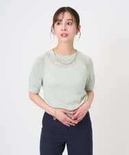 F6FGD19190 MICHEL KLEIN(小さいサイズ)(メゾン ドゥ サンク) [小さいサイズ]フェードカラーラグランニット グリーン