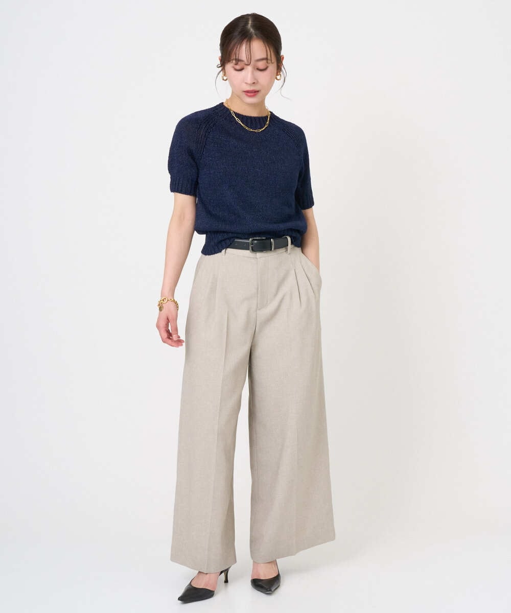 F6FGD19190 MICHEL KLEIN(小さいサイズ)(メゾン ドゥ サンク) [小さいサイズ]フェードカラーラグランニット グリーン