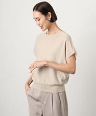 F6FGD26170 MICHEL KLEIN(小さいサイズ)(メゾン ドゥ サンク) [小さいサイズ]ホールガーメント(R)フレンチスリーブニット ベージュ