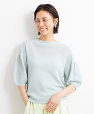 F6FGS24190 MICHEL KLEIN(小さいサイズ)(メゾン ドゥ サンク) [小さいサイズ]ホールガーメント(R)パフスリーブニット グリーン(30)