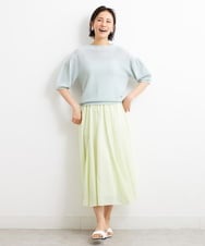 F6FGS24190 MICHEL KLEIN(小さいサイズ)(メゾン ドゥ サンク) [小さいサイズ]ホールガーメント(R)パフスリーブニット グリーン(30)