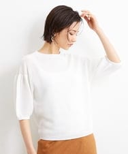 F6FGS24190 MICHEL KLEIN(小さいサイズ)(メゾン ドゥ サンク) [小さいサイズ]ホールガーメント(R)パフスリーブニット ホワイト(90)