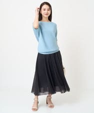 F6FGV36160 MICHEL KLEIN(小さいサイズ)(メゾン ドゥ サンク) [小さいサイズ]ホールガーメント(R)ボートネックニット(新色) ブルー(55)