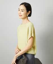 F6FHD26170 MICHEL KLEIN(小さいサイズ)(メゾン ドゥ サンク) [小さいサイズ]ホールガーメント(R)フレンチスリーブニット イエロー