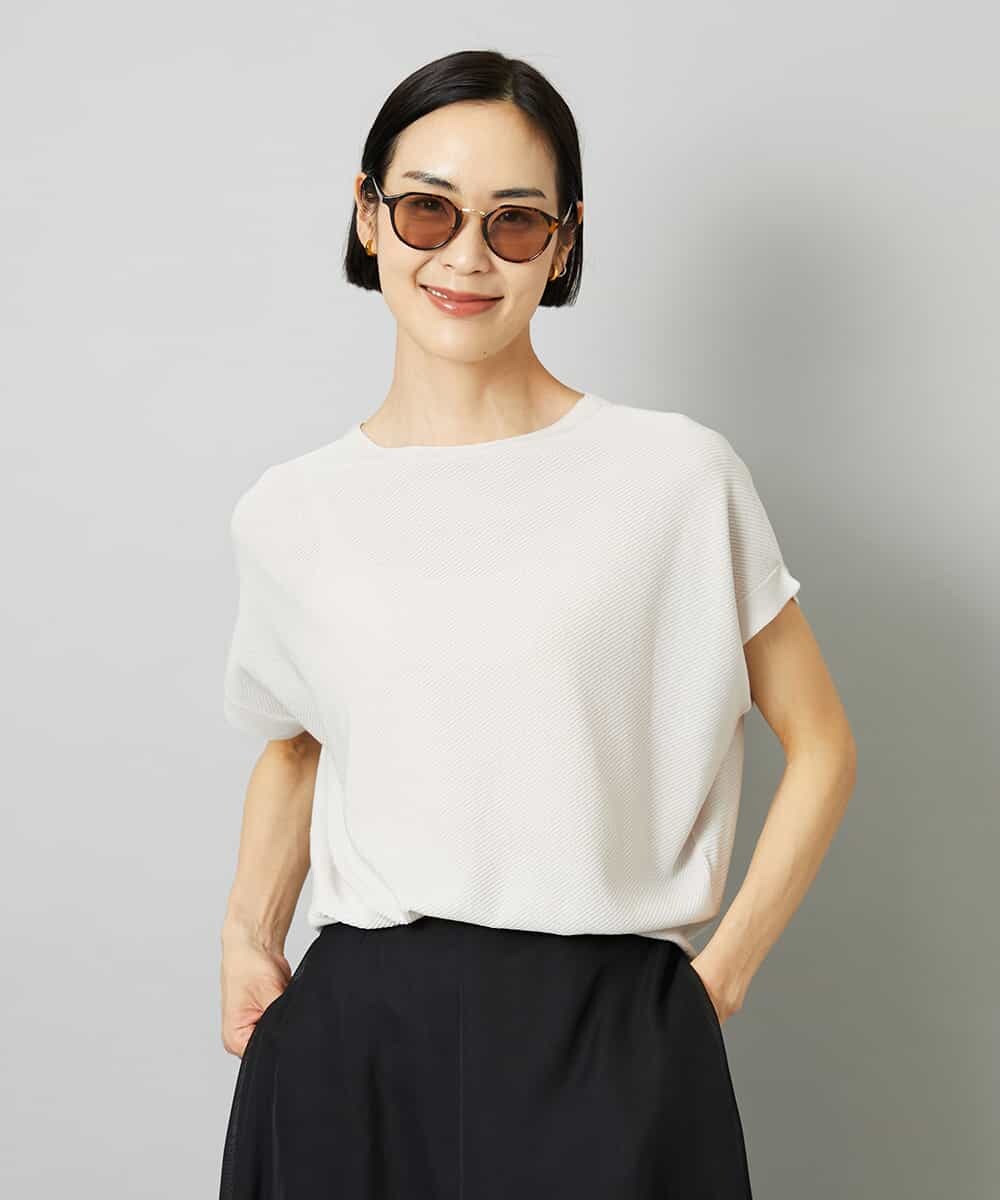 F6FHD26170 MICHEL KLEIN(小さいサイズ)(メゾン ドゥ サンク) [小さいサイズ]ホールガーメント(R)フレンチスリーブニット イエロー