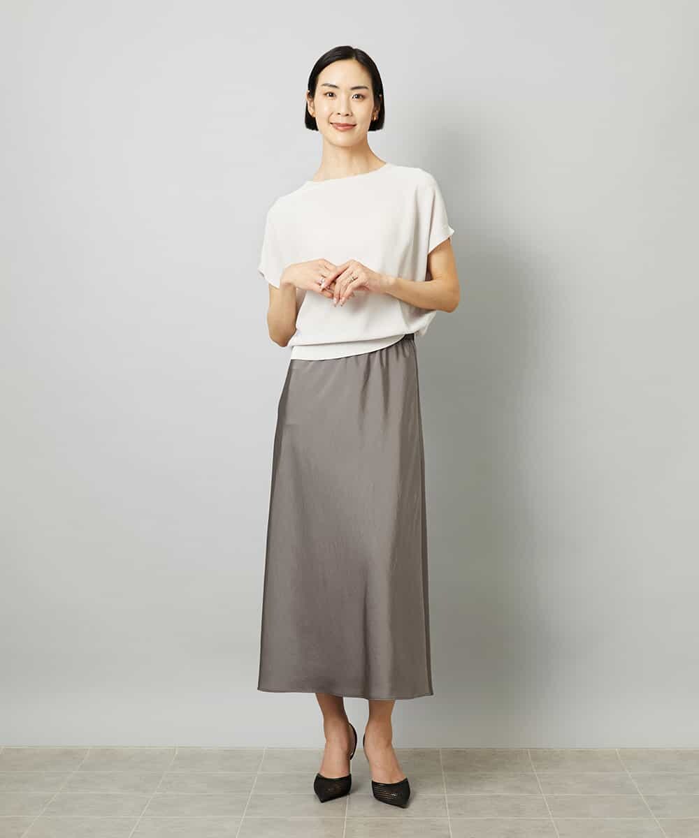 F6FHD26170 MICHEL KLEIN(小さいサイズ)(メゾン ドゥ サンク) [小さいサイズ]ホールガーメント(R)フレンチスリーブニット イエロー