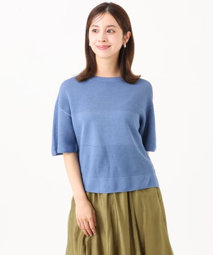 F6FJD21200 MICHEL KLEIN(小さいサイズ) 【小さいサイズ】パネル透かし柄ニット