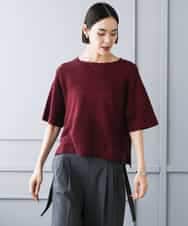 F6FJD21200 MICHEL KLEIN(小さいサイズ)(メゾン ドゥ サンク) 【小さいサイズ】パネル透かし柄ニット ブルー