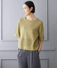 F6FJD21200 MICHEL KLEIN(小さいサイズ)(メゾン ドゥ サンク) 【小さいサイズ】パネル透かし柄ニット ブルー