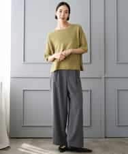 F6FJD21200 MICHEL KLEIN(小さいサイズ)(メゾン ドゥ サンク) 【小さいサイズ】パネル透かし柄ニット ブルー