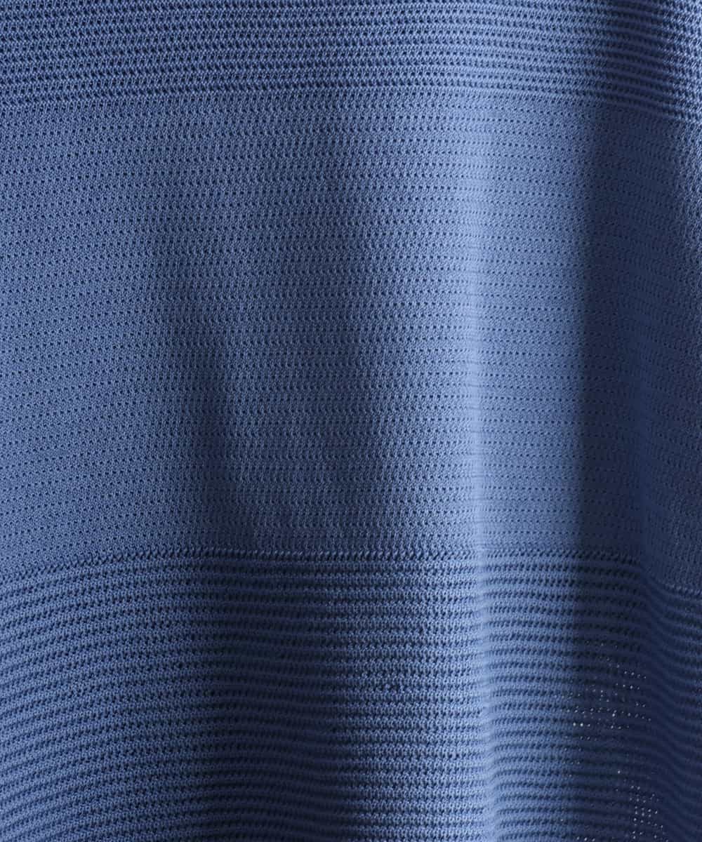 F6FJD21200 MICHEL KLEIN(小さいサイズ)(メゾン ドゥ サンク) 【小さいサイズ】パネル透かし柄ニット ブルー