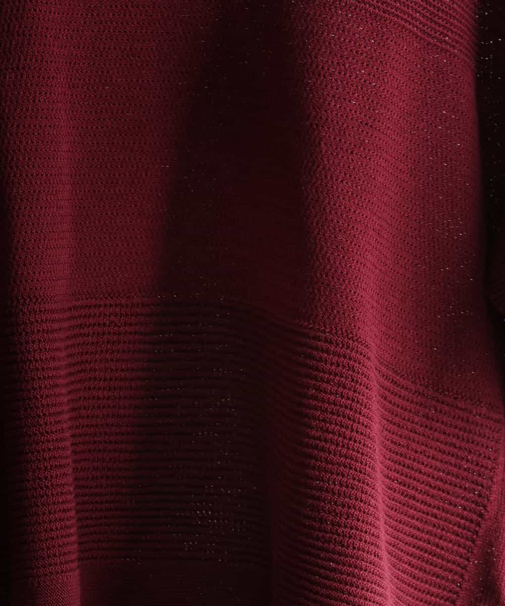 F6FJD21200 MICHEL KLEIN(小さいサイズ)(メゾン ドゥ サンク) 【小さいサイズ】パネル透かし柄ニット ブルー