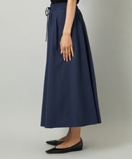 F6HAD18290 MICHEL KLEIN(小さいサイズ)(メゾン ドゥ サンク) [小さいサイズ][セットアップ対応]ギャザースカート　サッカー無地 ネイビー