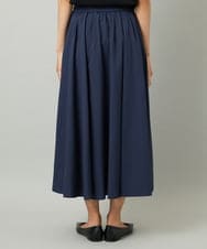 F6HAD18290 MICHEL KLEIN(小さいサイズ)(メゾン ドゥ サンク) [小さいサイズ][セットアップ対応]ギャザースカート　サッカー無地 ネイビー