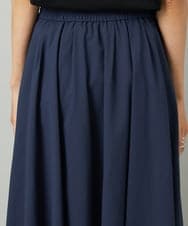 F6HAD18290 MICHEL KLEIN(小さいサイズ)(メゾン ドゥ サンク) [小さいサイズ][セットアップ対応]ギャザースカート　サッカー無地 ネイビー