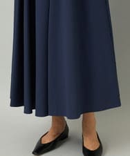 F6HAD18290 MICHEL KLEIN(小さいサイズ)(メゾン ドゥ サンク) [小さいサイズ][セットアップ対応]ギャザースカート　サッカー無地 ネイビー