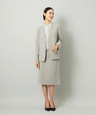 F6HAD35190 MICHEL KLEIN(小さいサイズ)(メゾン ドゥ サンク) [小さいサイズ][セットアップ対応]Aラインスカート グレー