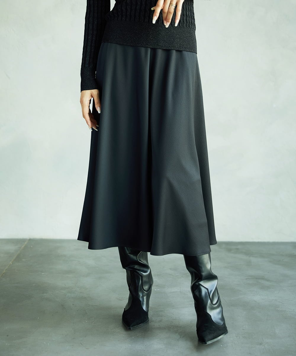 F6HAD43240 MICHEL KLEIN(小さいサイズ)(メゾン ドゥ サンク) [小さいサイズ]サテンマーメードスカート ライトグレー