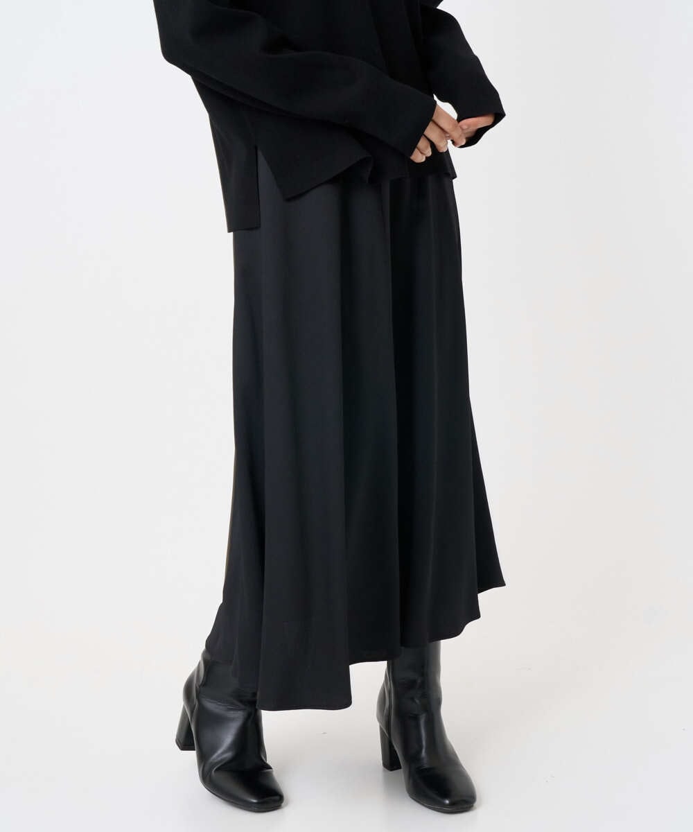 F6HAD43240 MICHEL KLEIN(小さいサイズ)(メゾン ドゥ サンク) [小さいサイズ]サテンマーメードスカート ライトグレー