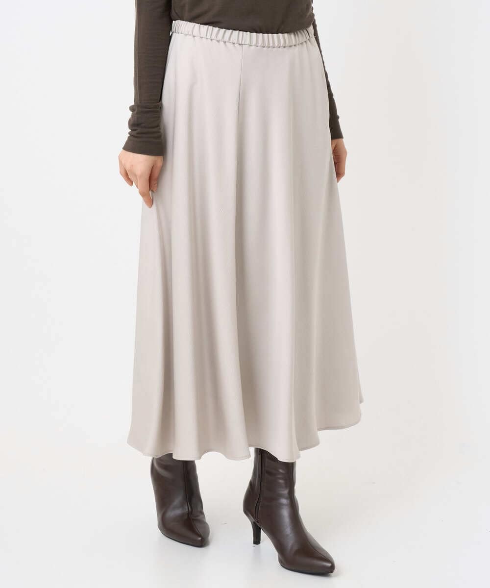 F6HAD43240 MICHEL KLEIN(小さいサイズ)(メゾン ドゥ サンク) [小さいサイズ]サテンマーメードスカート ライトグレー