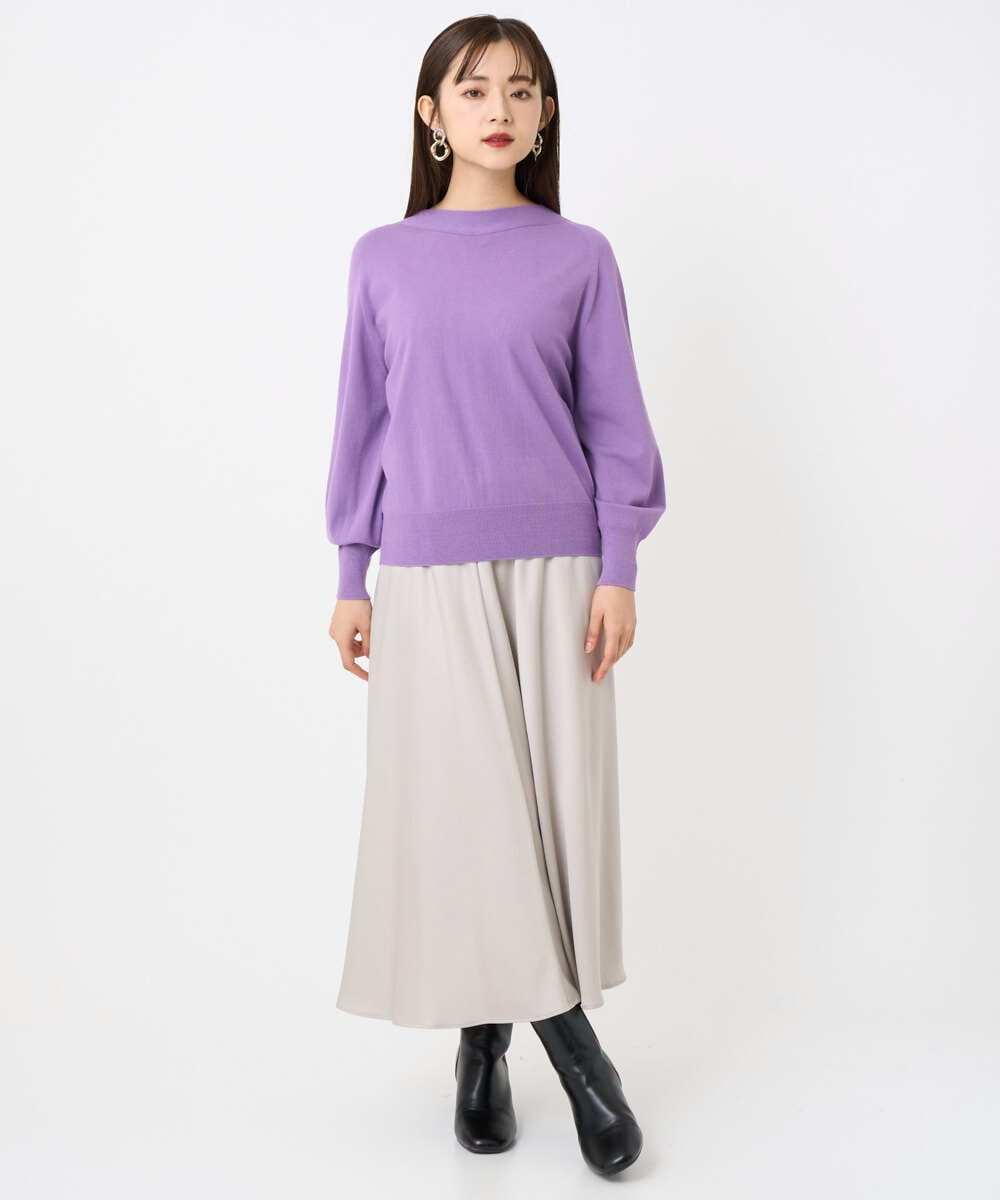 F6HAD43240 MICHEL KLEIN(小さいサイズ)(メゾン ドゥ サンク) [小さいサイズ]サテンマーメードスカート ライトグレー