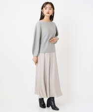 F6HAD43240 MICHEL KLEIN(小さいサイズ)(メゾン ドゥ サンク) [小さいサイズ]サテンマーメードスカート ライトグレー