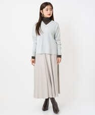 F6HAD43240 MICHEL KLEIN(小さいサイズ)(メゾン ドゥ サンク) [小さいサイズ]サテンマーメードスカート ライトグレー