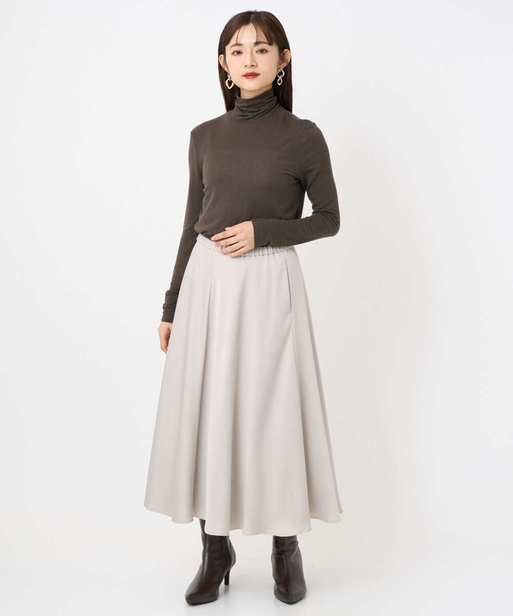 F6HAD43240 MICHEL KLEIN(小さいサイズ)(メゾン ドゥ サンク) [小さいサイズ]サテンマーメードスカート ライトグレー