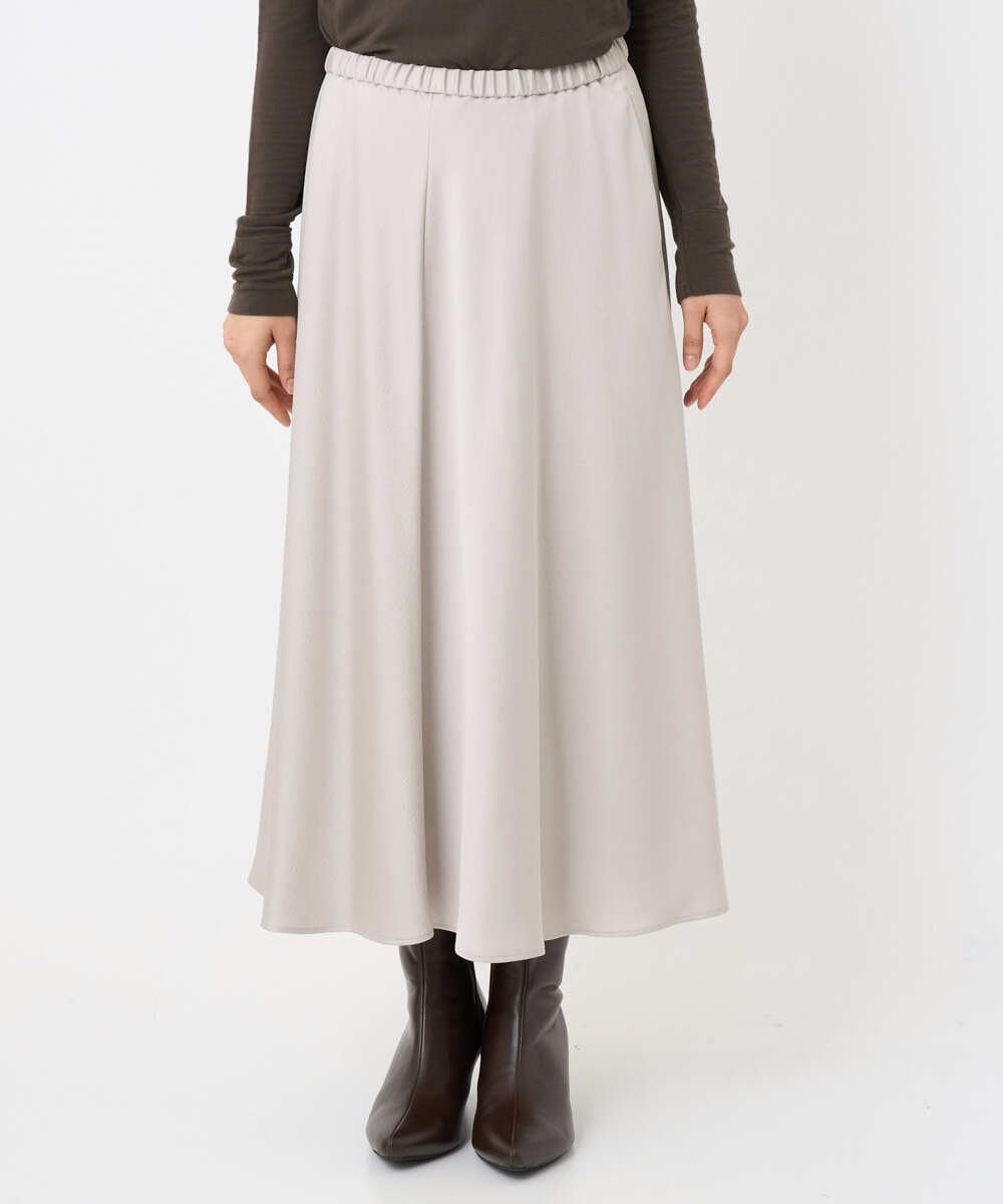 F6HAD43240 MICHEL KLEIN(小さいサイズ)(メゾン ドゥ サンク) [小さいサイズ]サテンマーメードスカート ライトグレー