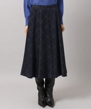 F6HAG20330 MICHEL KLEIN(小さいサイズ)(メゾン ドゥ サンク) 【小さいサイズ】[セットアップ対応]チェックコーデュロイAラインスカート ベージュ