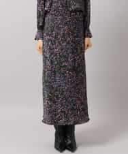 F6HAG44300 MICHEL KLEIN(小さいサイズ)(メゾン ドゥ サンク) [セットアップ対応]ドットプリントフレアスカート ブラック