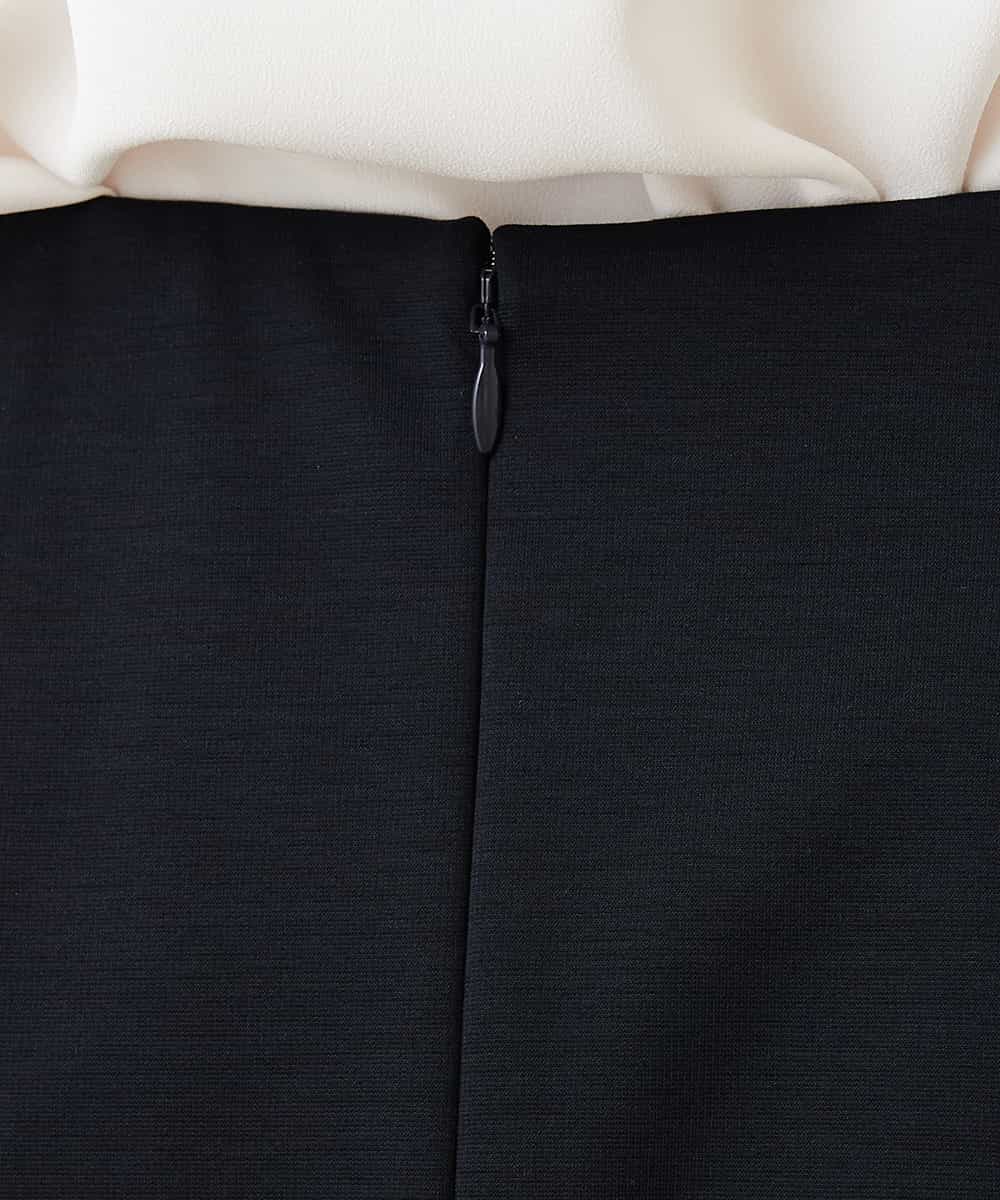 F6HAP12180 MICHEL KLEIN(小さいサイズ)(メゾン ドゥ サンク) 【セットアップ対応/洗える】トップサーモポンチセミフレアスカート(小さいサイズ) ネイビー(57)