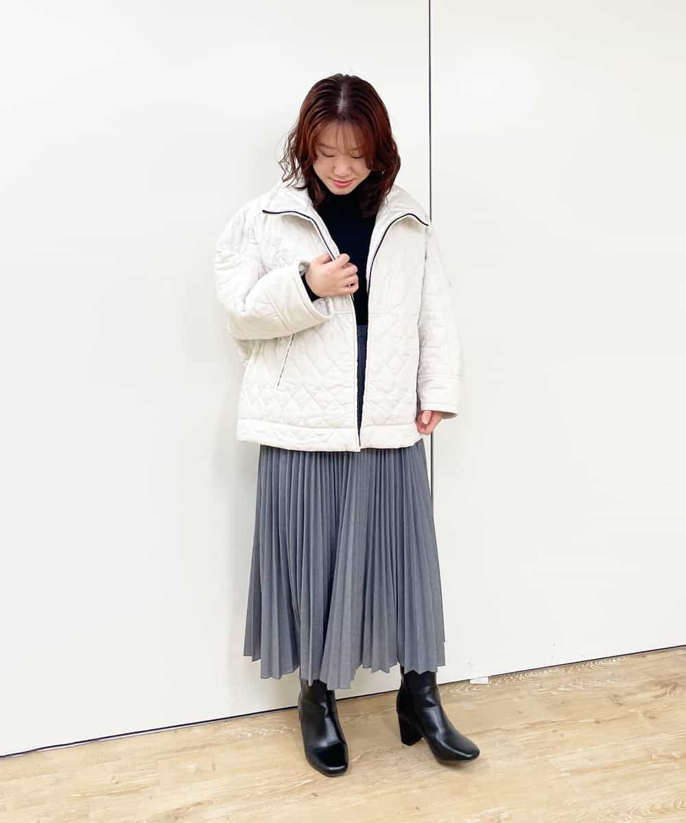 F6HAP43260 MICHEL KLEIN(小さいサイズ)(メゾン ドゥ サンク) 【洗える】トリコットプリーツスカート(小さいサイズ) ダークグレー(93)