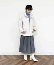 F6HAP43260 MICHEL KLEIN(小さいサイズ)(メゾン ドゥ サンク) 【洗える】トリコットプリーツスカート(小さいサイズ) ダークグレー(93)