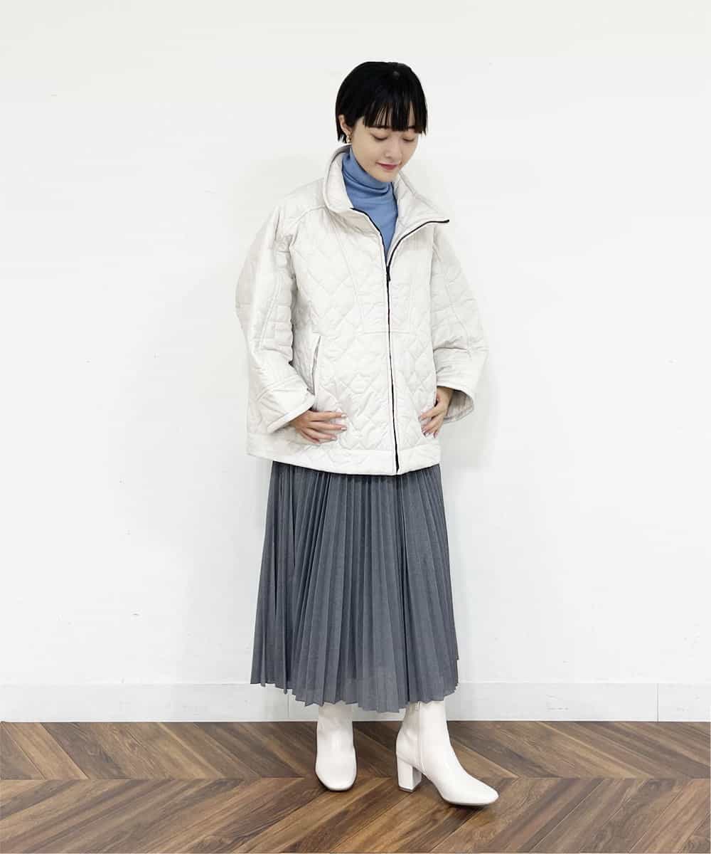 F6HAP43260 MICHEL KLEIN(小さいサイズ)(メゾン ドゥ サンク) 【洗える】トリコットプリーツスカート(小さいサイズ) ダークグレー(93)