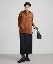 F6HAV22200 MICHEL KLEIN(小さいサイズ)(メゾン ドゥ サンク) [小さいサイズ]トリプルクロスロングタイトスカート ブラック(94)