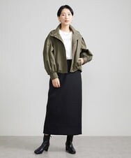 F6HAV22200 MICHEL KLEIN(小さいサイズ)(メゾン ドゥ サンク) [小さいサイズ]トリプルクロスロングタイトスカート ブラック(94)