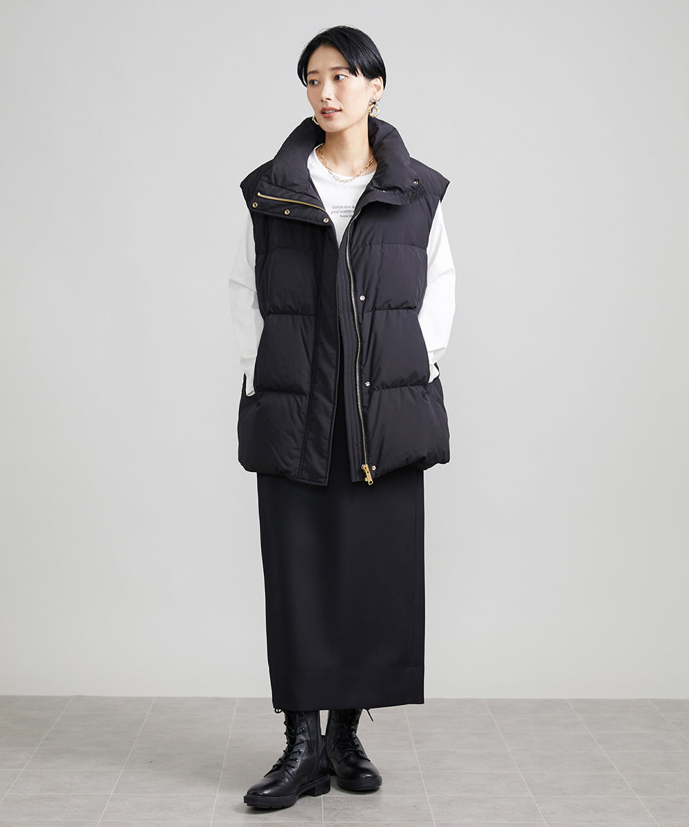 F6HAV22200 MICHEL KLEIN(小さいサイズ)(メゾン ドゥ サンク) [小さいサイズ]トリプルクロスロングタイトスカート ブラック(94)