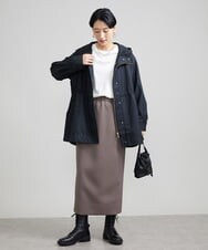 F6HAV22200 MICHEL KLEIN(小さいサイズ)(メゾン ドゥ サンク) [小さいサイズ]トリプルクロスロングタイトスカート ブラック(94)