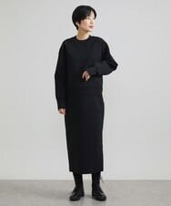 F6HAV37200 MICHEL KLEIN(小さいサイズ)(メゾン ドゥ サンク) [小さいサイズ]スポンディッシュポリニットタイトスカート（セットアップ対応） カーキ(36)