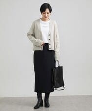 F6HAV37200 MICHEL KLEIN(小さいサイズ)(メゾン ドゥ サンク) [小さいサイズ]スポンディッシュポリニットタイトスカート（セットアップ対応） カーキ(36)